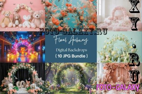 Floral Archway Digital Backdrops - 111339172