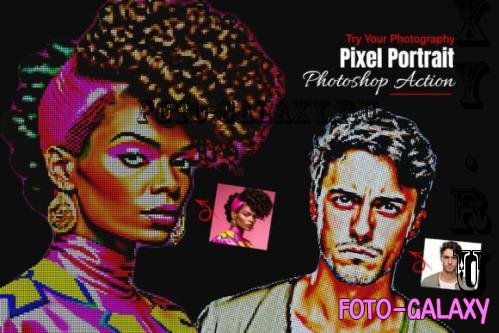 Pixel Portrait Photoshop Action - 290772349