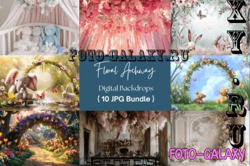 Floral Archway Digital Backdrops - 111339226