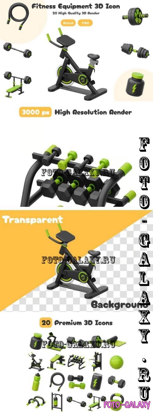 Fitness Equipment 3D Icon Pack - 49JPANN