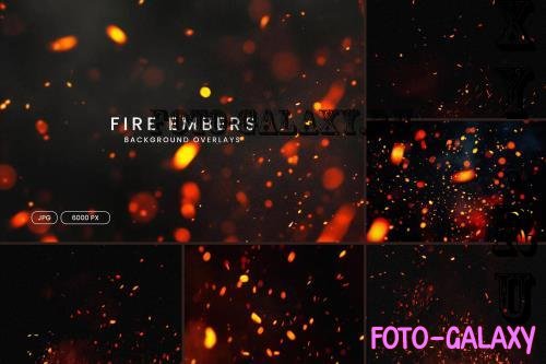 Black and Orange Fire Ember Overlay Backgrounds - 8XCR3AG