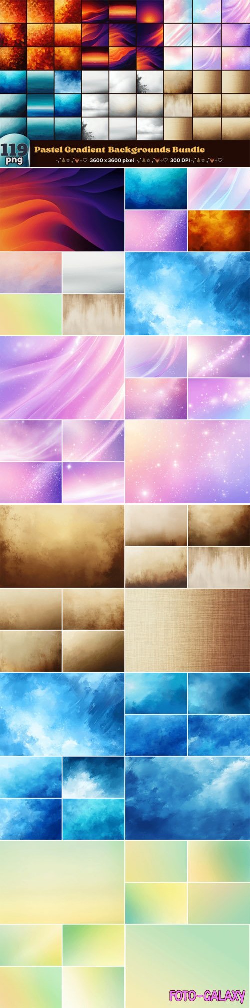 Pastel Gradient Backgrounds Bundle