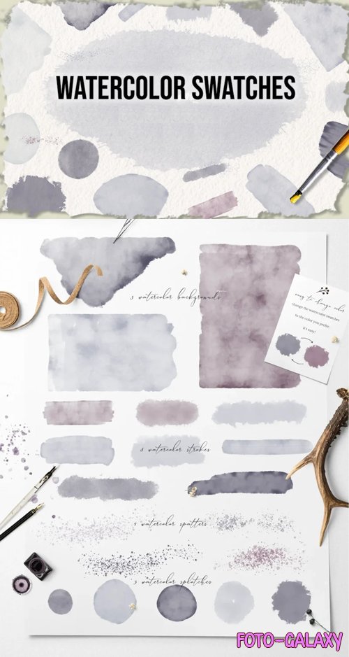 20 Watercolor Swatches Collection for Photoshop