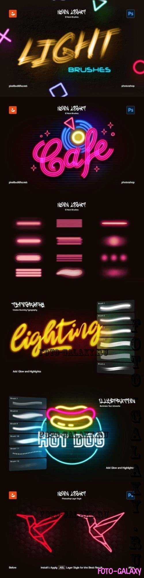 Neon Light Photoshop Brushes - 290773410 - PN979EN