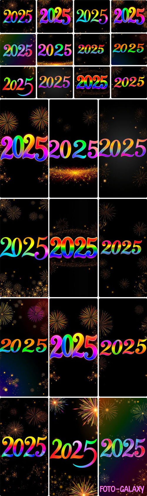 New Year 2025 - Neon Colors Backgrounds