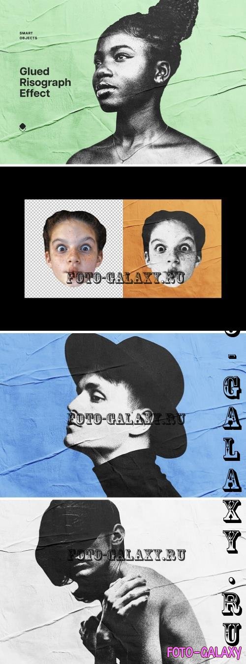 Glued Paper Risograph Photo Effect- 289143323 - V9TLKEP