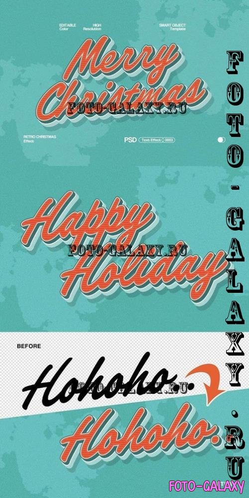 3D Retro Christmas Text Effect - HJ2N2E5