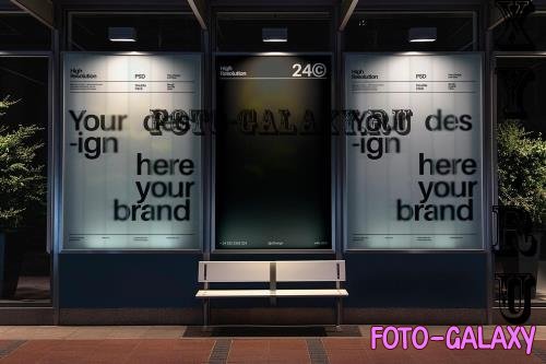 Bus Station Lightbox Banner Mockup