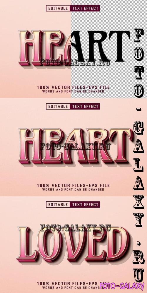 Heart 3d Text - Editable Text Effect - LVWHJLY