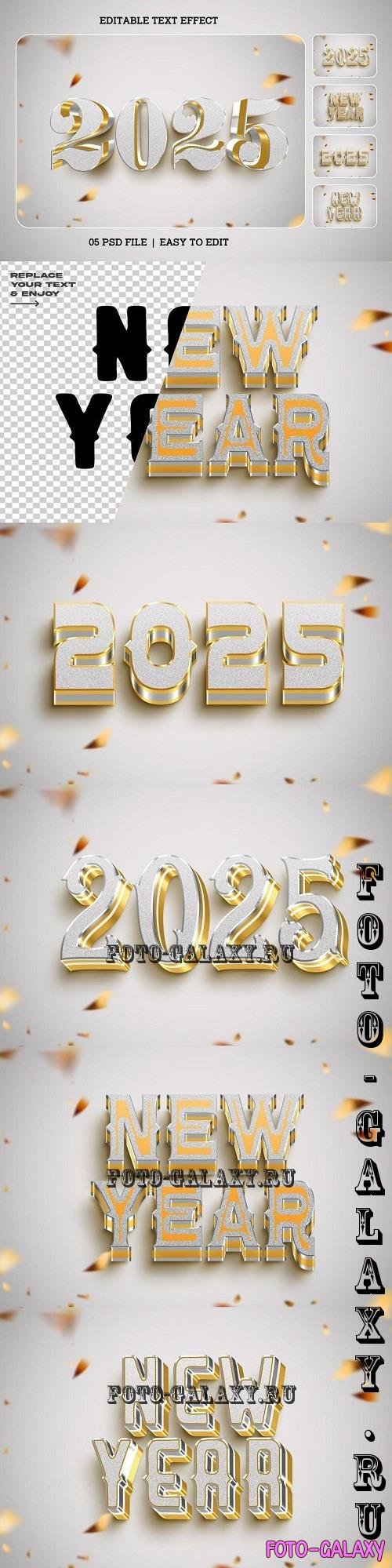 New Year 2025 Editable Text Effect Set - 7KAVC8L