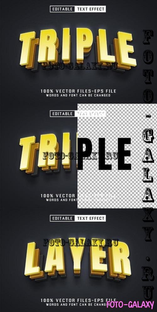 Triple Editable Text Effect - KWBQBA7