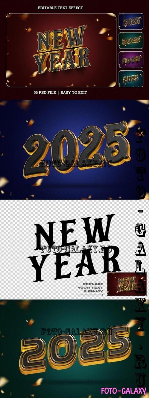 New Year 2025 Editable Text Effect Set - DUAUJAU
