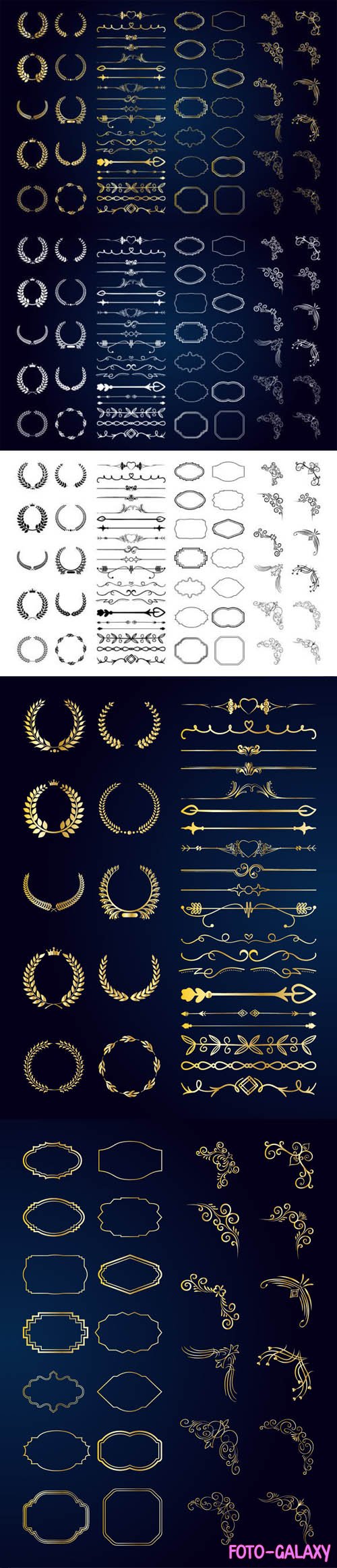 55 Vintage Calligraphic Elements - Vector Design Templates