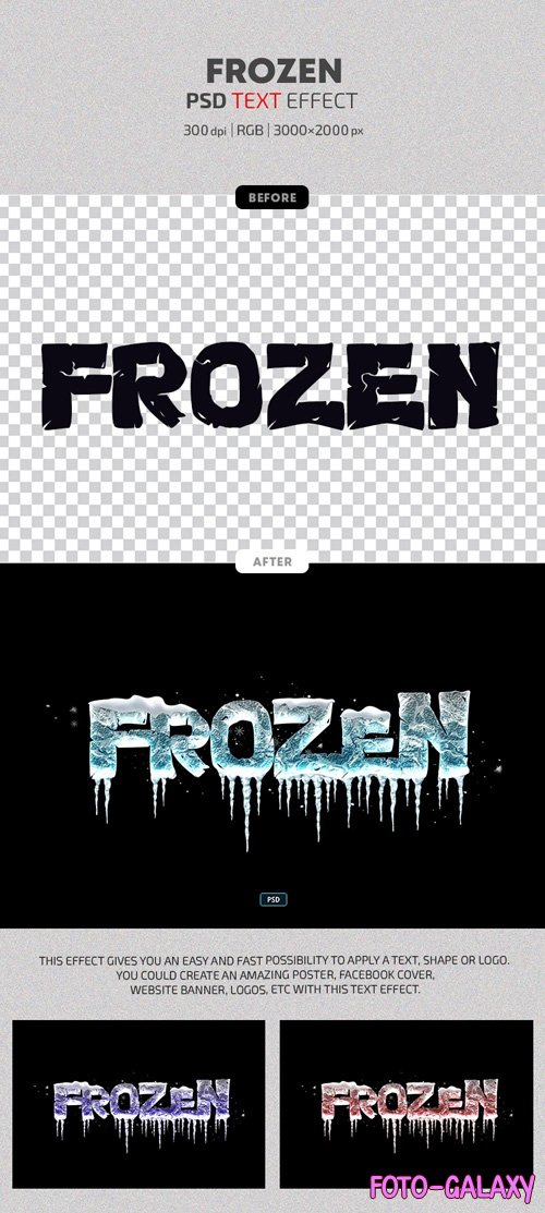 Frozen PSD Text Effects