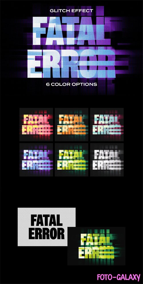 Fatal Error Glitch Text Effect for photoshop