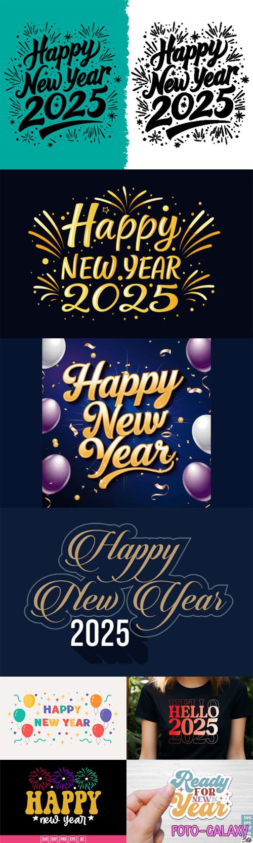 Happy New Year 2025 Graphics Collection