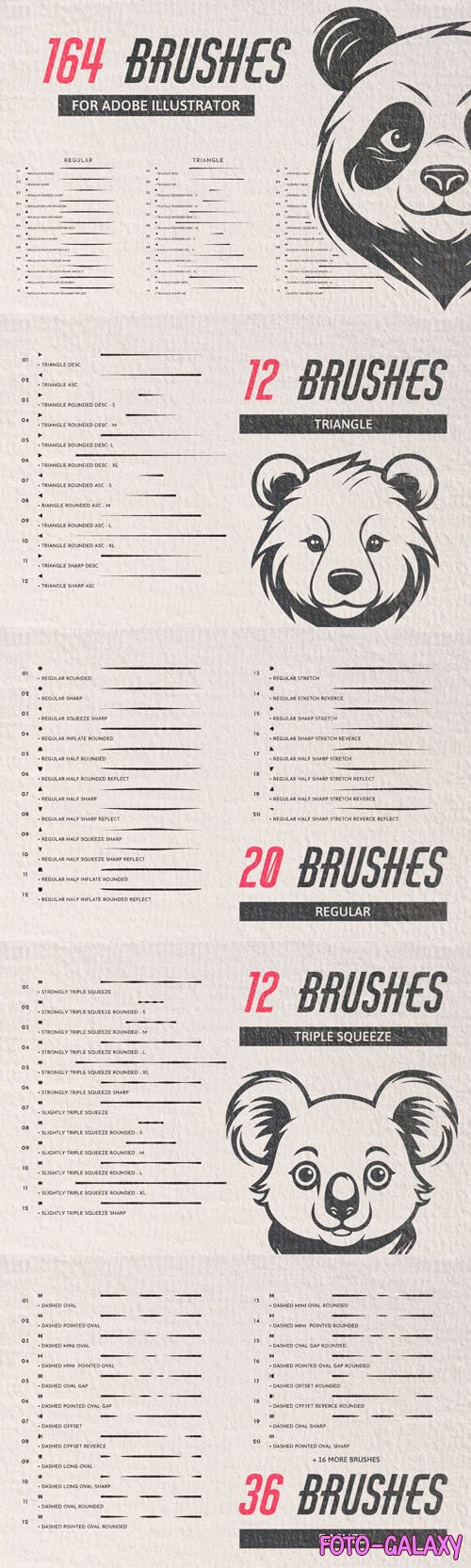 164 Cartoon Vector Brushes for Illustrator