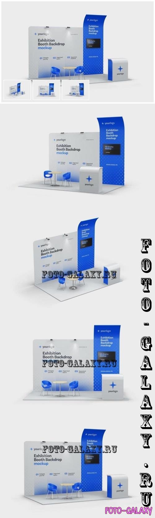 Exhibition Stand Mockup Set, Booth Backdrop - XBR4T6Y