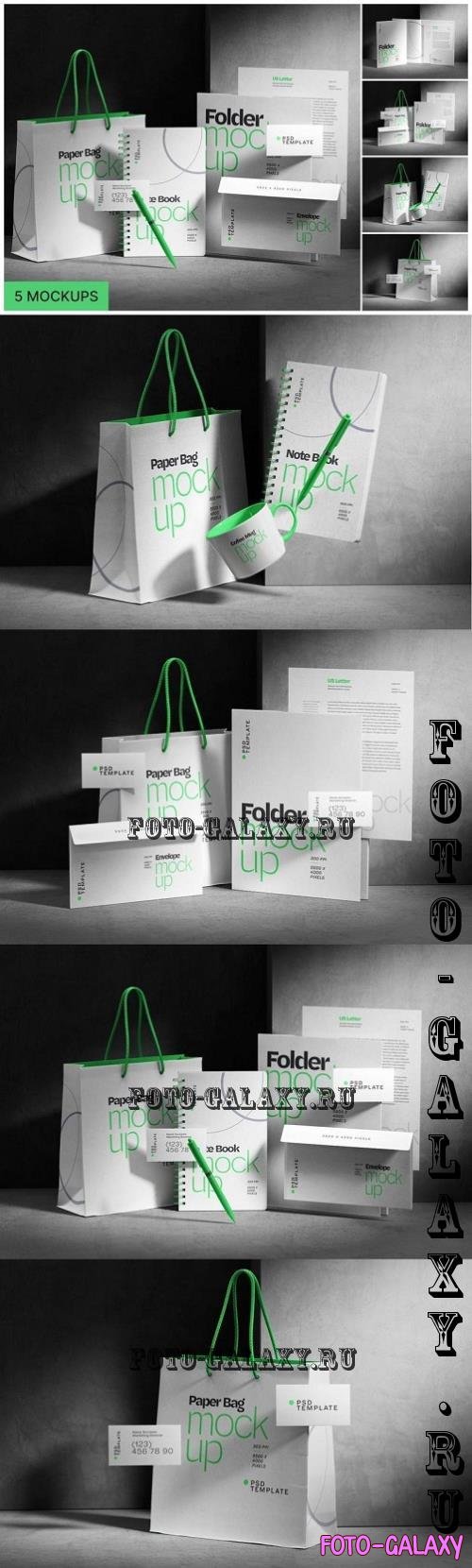 Stationery Branding Mockup Set, Paper Bag - BR2R672