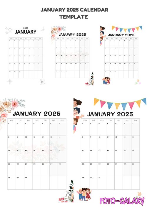 January 2025 Printable Calendar Templates