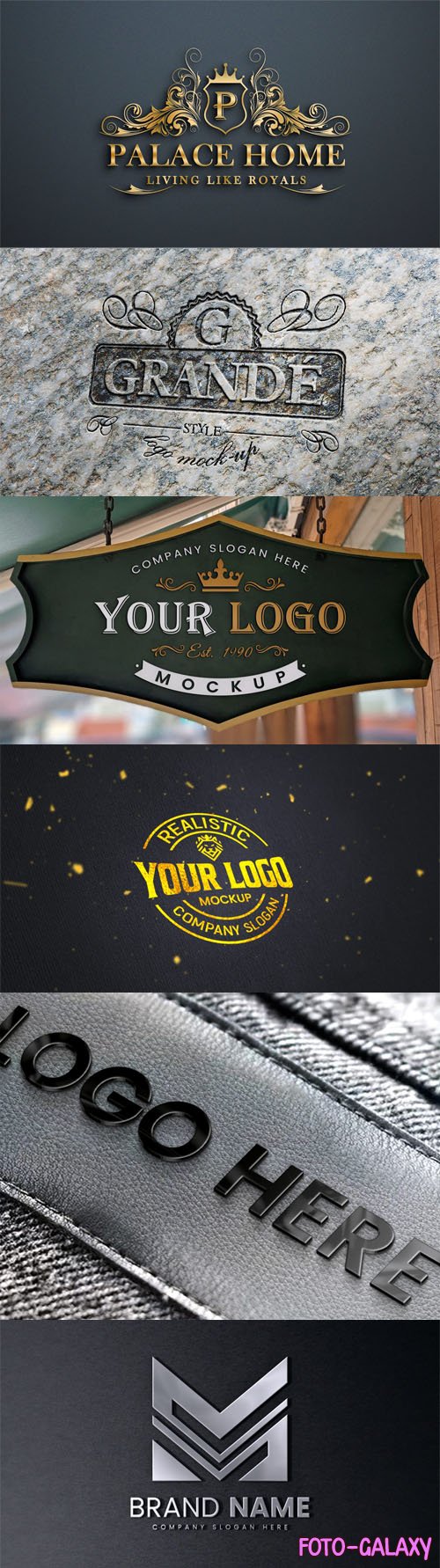 16 Photorealistic Logos - PSD Templates