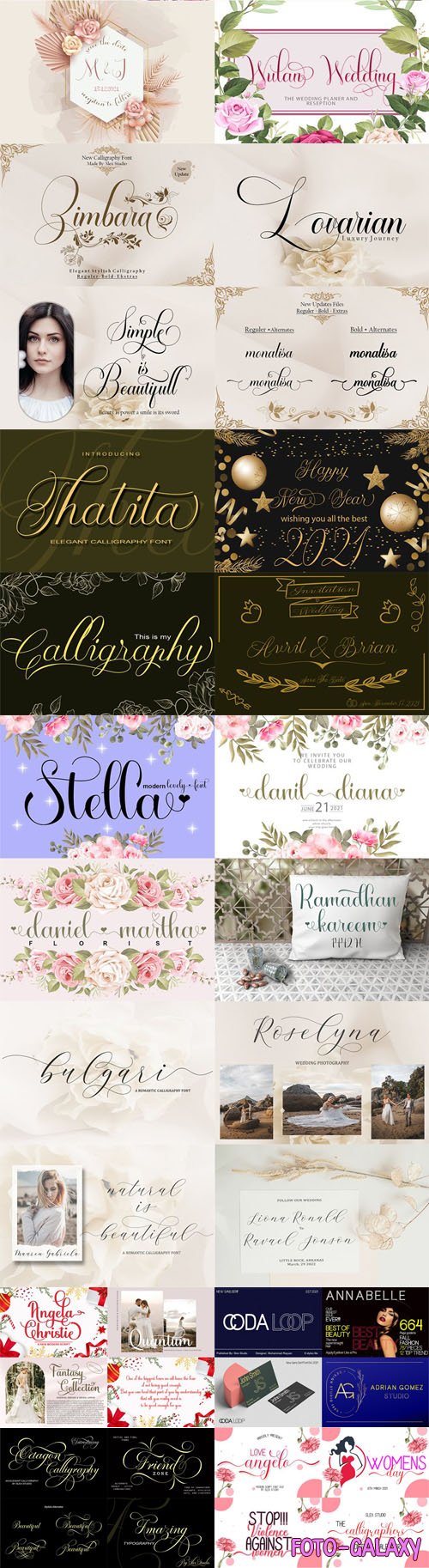 Modern Calligraphy Font Bundle - 21 Premium Typefaces