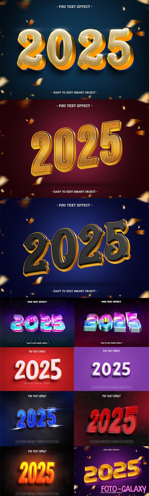 New Year 2025 Editable Text Effects for Photoshop - Part 2