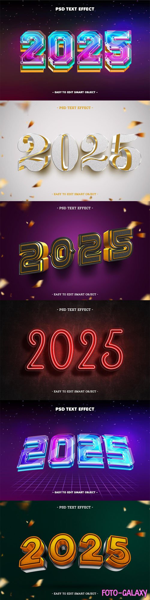 New Year 2025 Editable Text Effects for Photoshop - Part 2