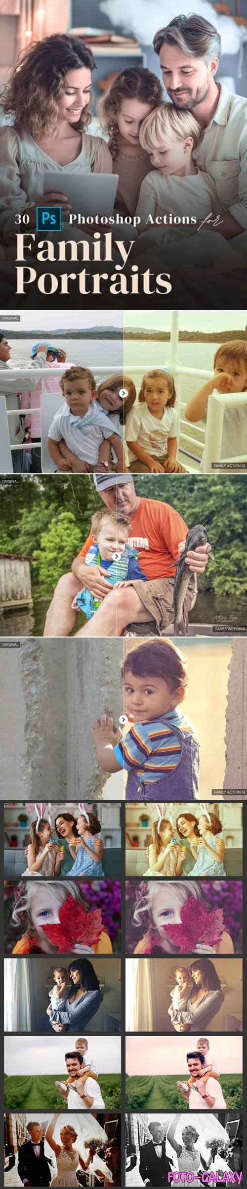 30 Family Portraits Actions for Photoshop