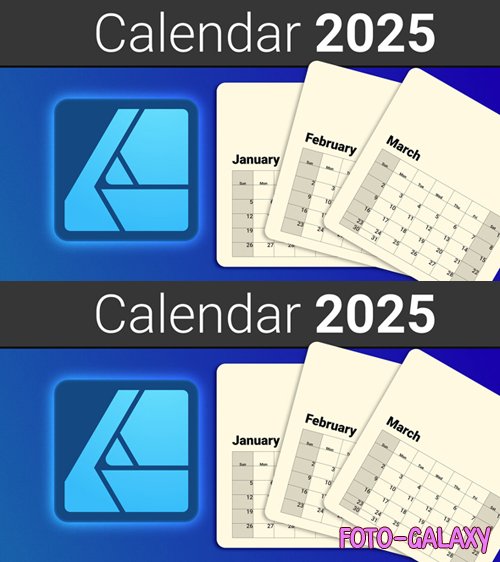 2025 Calendar Template for Affinity Designer