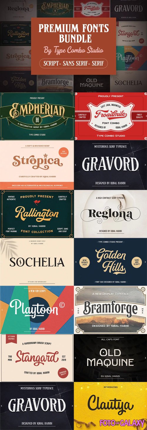 13 Premium Fonts Bundle