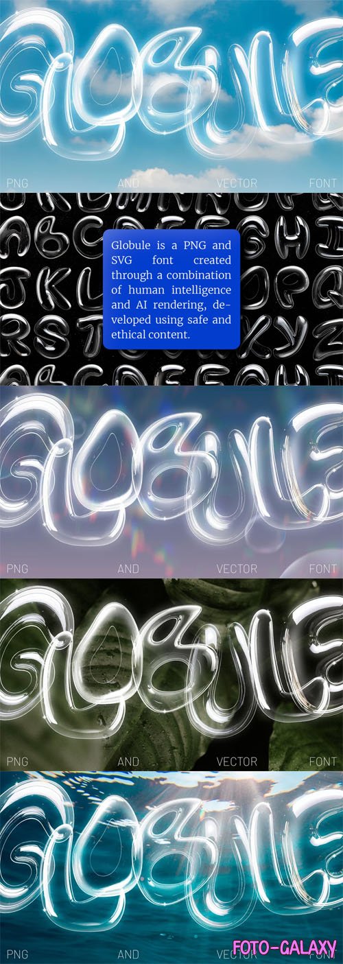 Globule SVG Font - 3D Bubble Glyphs