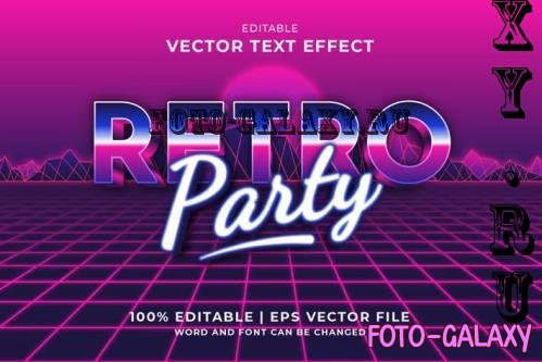 Retro Party 3d Vector Editable Text Effect - ALWZ23Z