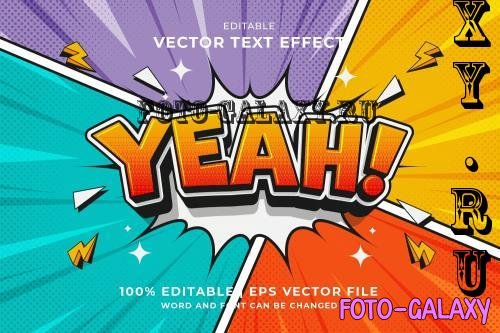 Yeah Comic Vector 3d Editbale Text Effect - C295TUT