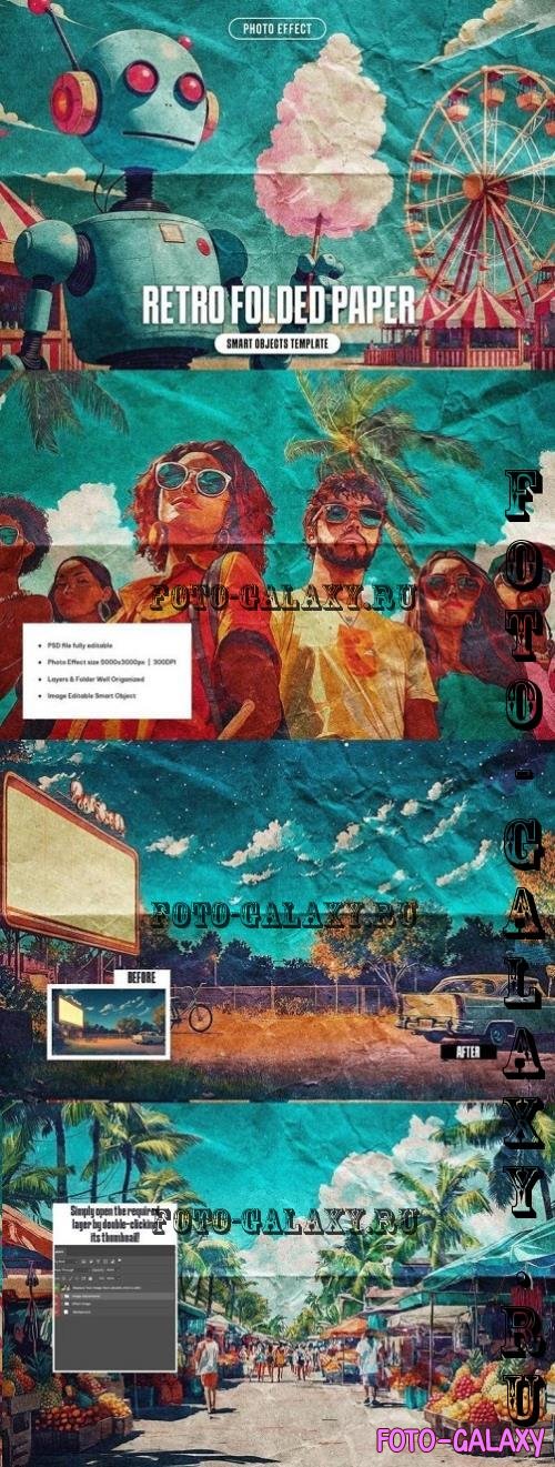 Retro Folded Paper Photo Effect - 290864458 - YTB8Y4C