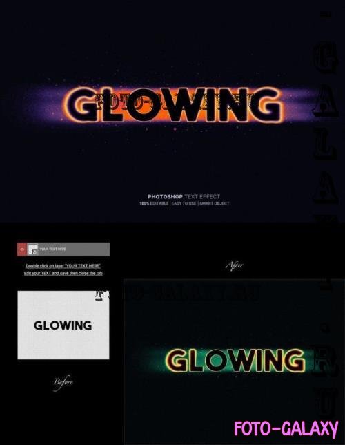 Glowing Text Photoshop Effect - XN999BT