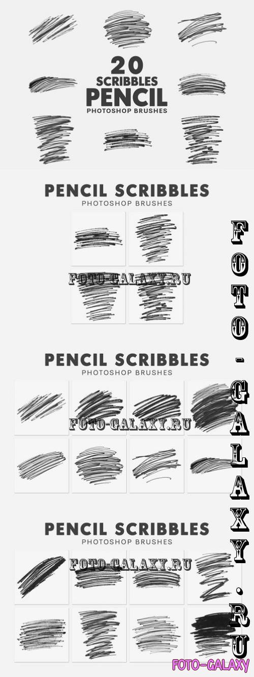 20 Pencil Scribbles Brushes - Y5UUEYJ