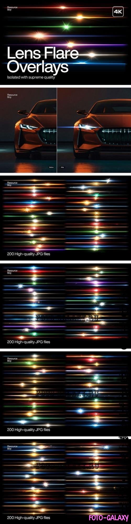 200+ Lens Flare Overlays 