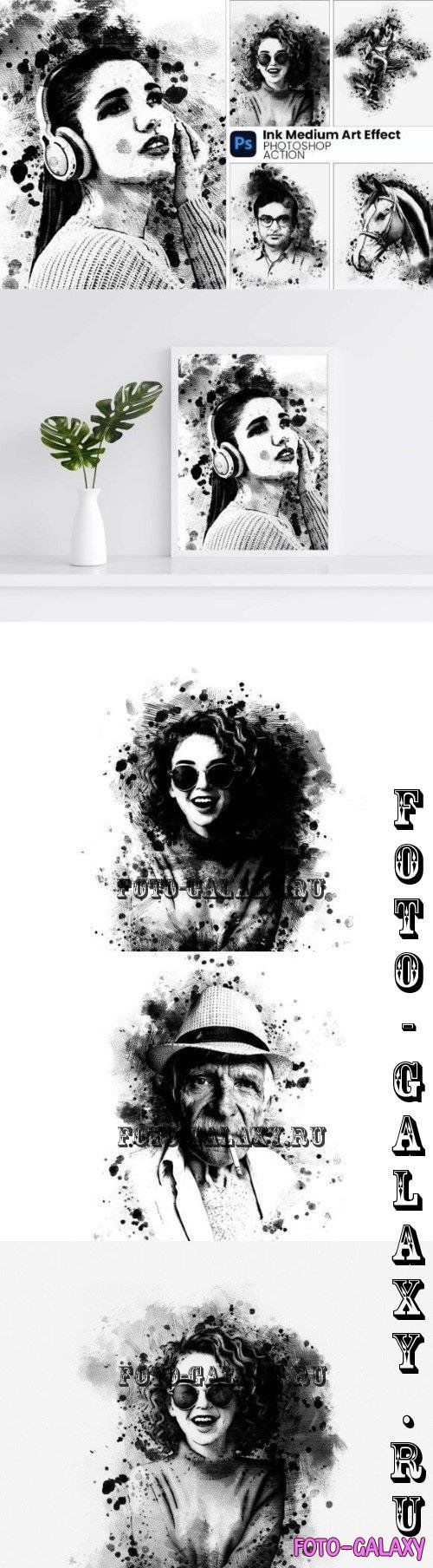 Ink Medium Art Photoshop Action - 288142655