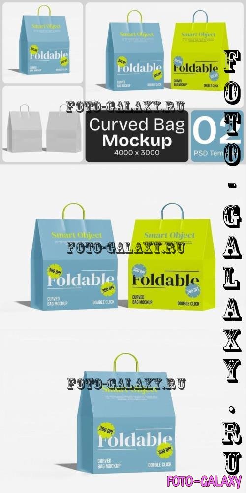 Curved Foldable Bag Mockup - FRAK936