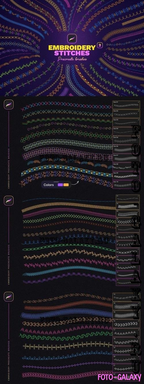 Embroidery Stitches Procreate Brush - 290853254 - 498P3QZ