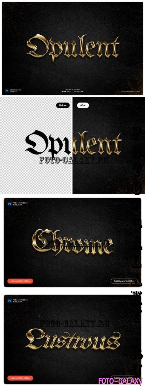 Gold Chrome Text Effect - C9JLVPP