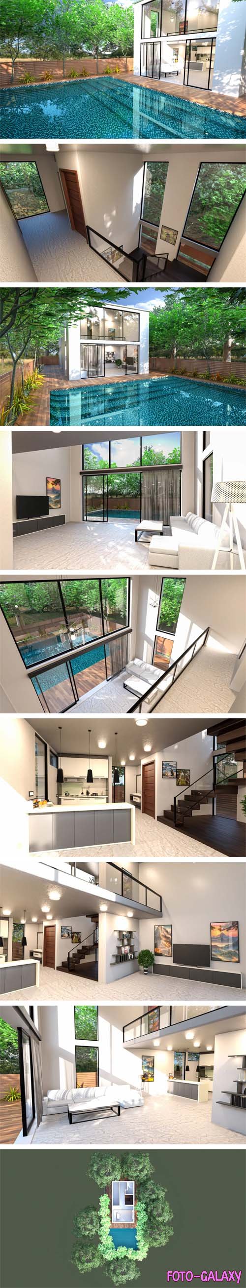 Daz3d - House with Swimming Pool