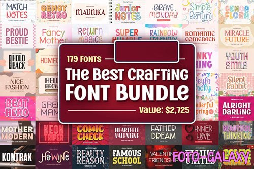 The Best Crafting Font Bundle - 179 Premium Fonts