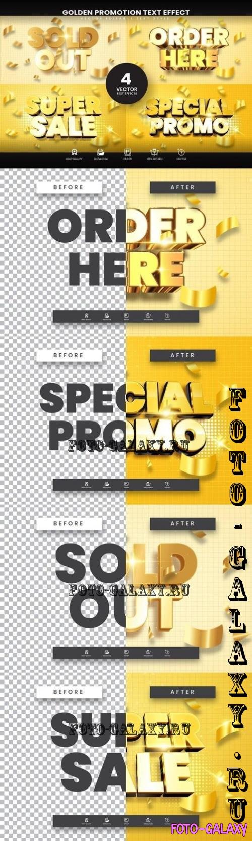 4 Pack Golden Editable Text Effect - EU6UDTP