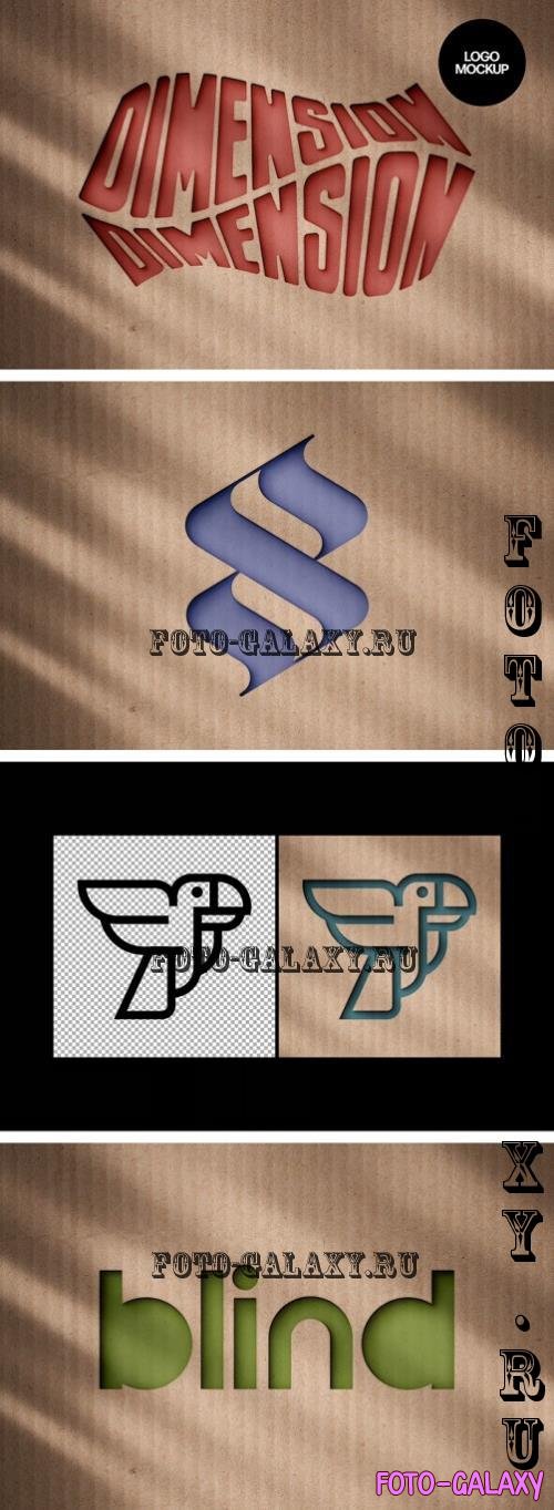 Color Carton Cut-Out Logo Mockup - 290924502 - BDKC4FC