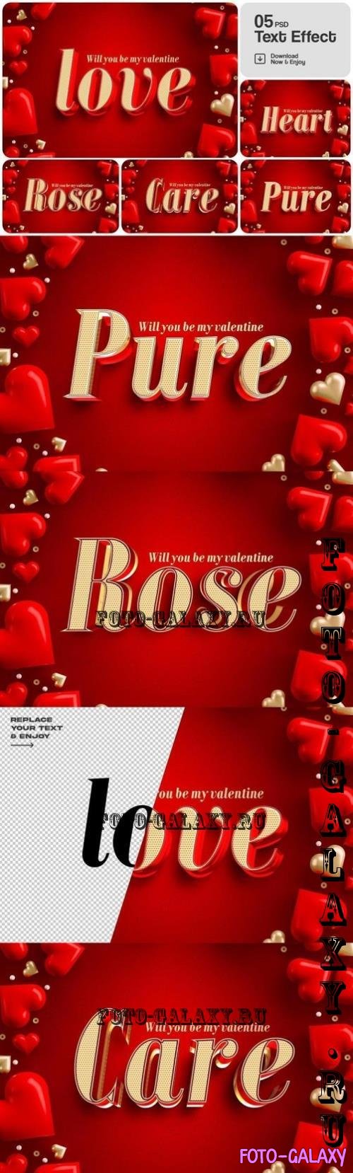 Valentines Day Text Effect Set - 7GCJQAD
