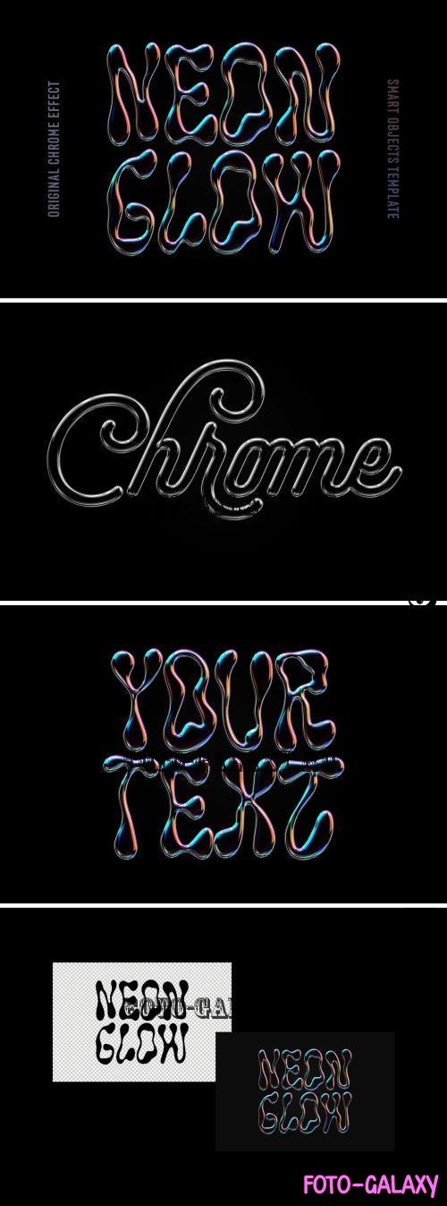 Neon Glow Chrome Text & Logo Effect - 290882196 - BU9DSJT