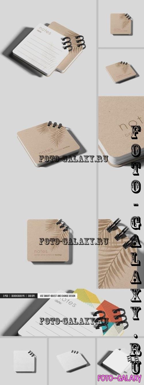Square Corner Spiral Notebook Mockup - N42KU2D