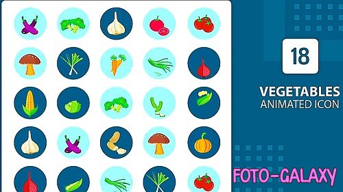 Vegetables Animated Icons 1256474 - Project for After Effects